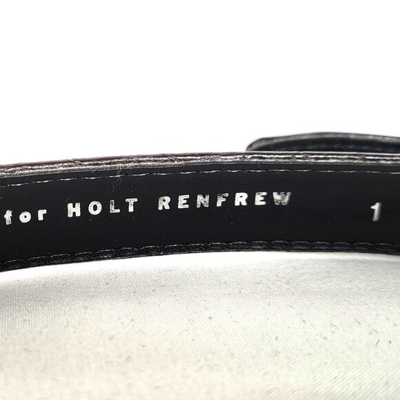 Karen Palmer for Holt Renfrew Brown Croc Embossed Belt Size M - Picture 5 of 6